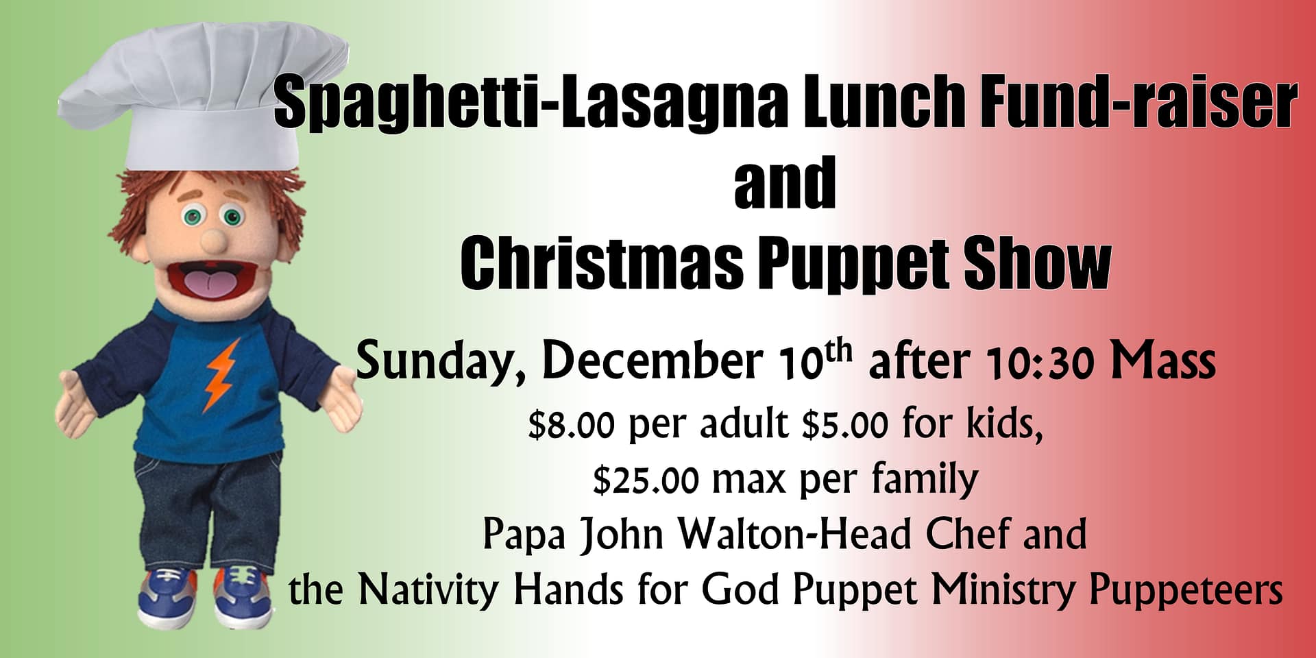 Hands for God Puppet Ministry Fund-raiser